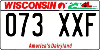 WI license plate 073XXF