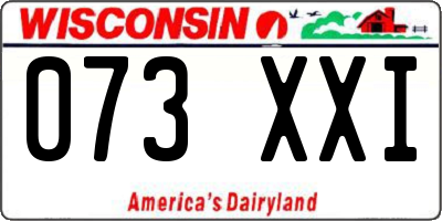 WI license plate 073XXI