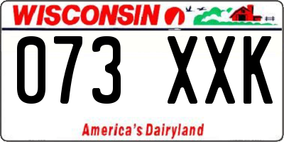 WI license plate 073XXK