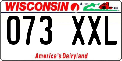 WI license plate 073XXL