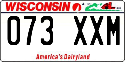 WI license plate 073XXM