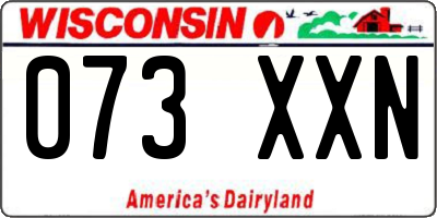 WI license plate 073XXN