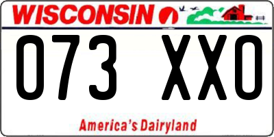 WI license plate 073XXO