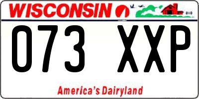 WI license plate 073XXP