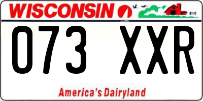 WI license plate 073XXR