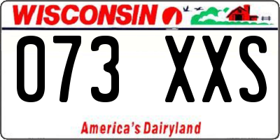 WI license plate 073XXS