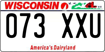 WI license plate 073XXU