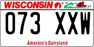 WI license plate 073XXW