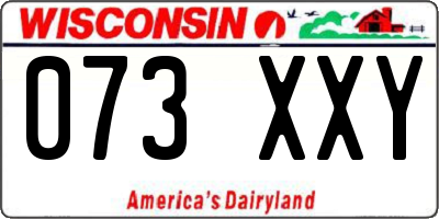 WI license plate 073XXY