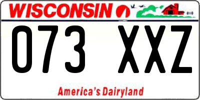 WI license plate 073XXZ