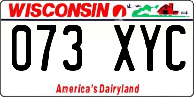 WI license plate 073XYC