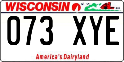 WI license plate 073XYE