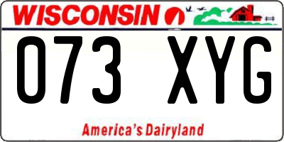 WI license plate 073XYG