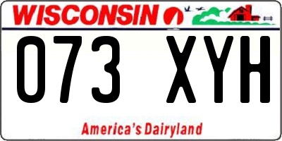 WI license plate 073XYH