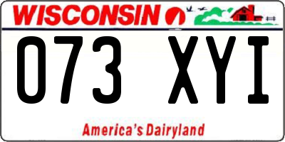 WI license plate 073XYI