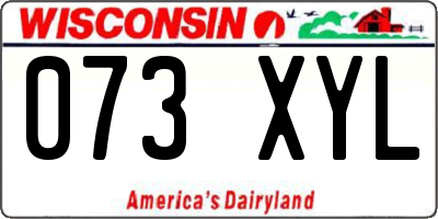 WI license plate 073XYL
