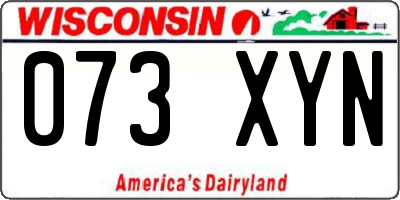 WI license plate 073XYN