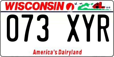 WI license plate 073XYR