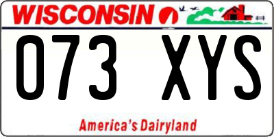 WI license plate 073XYS