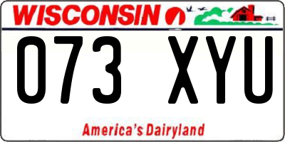 WI license plate 073XYU