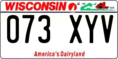 WI license plate 073XYV