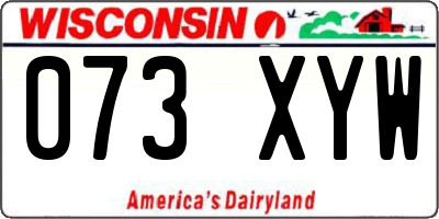 WI license plate 073XYW