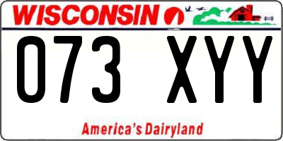 WI license plate 073XYY