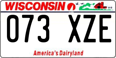 WI license plate 073XZE
