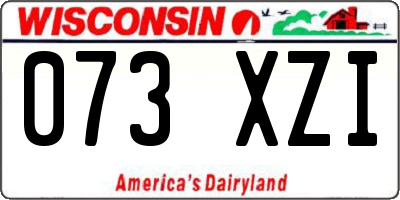 WI license plate 073XZI