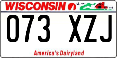WI license plate 073XZJ