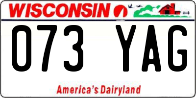 WI license plate 073YAG