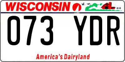 WI license plate 073YDR