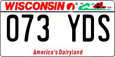 WI license plate 073YDS