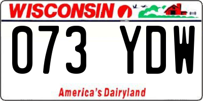 WI license plate 073YDW