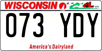 WI license plate 073YDY