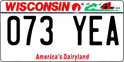 WI license plate 073YEA