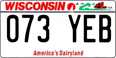 WI license plate 073YEB