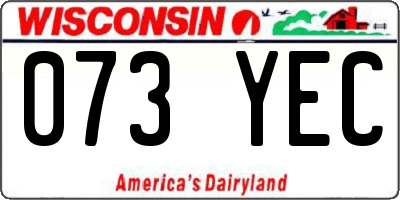 WI license plate 073YEC