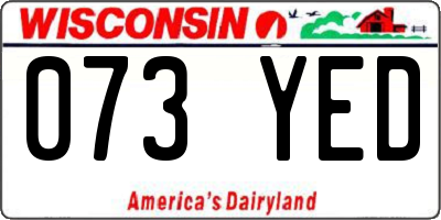 WI license plate 073YED