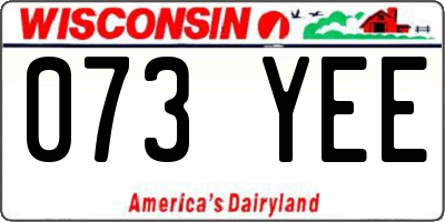WI license plate 073YEE