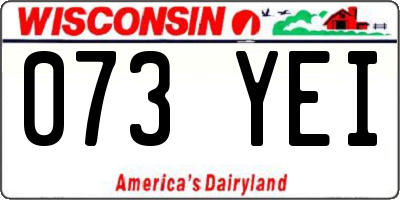 WI license plate 073YEI