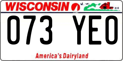 WI license plate 073YEO