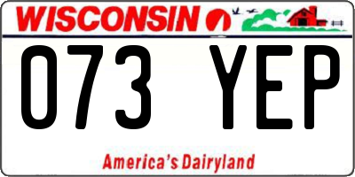 WI license plate 073YEP