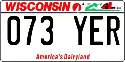 WI license plate 073YER
