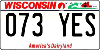 WI license plate 073YES