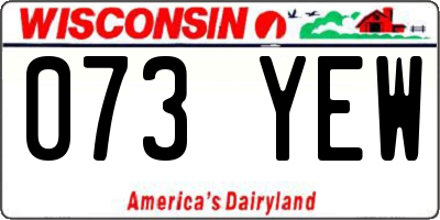 WI license plate 073YEW