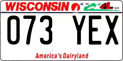 WI license plate 073YEX