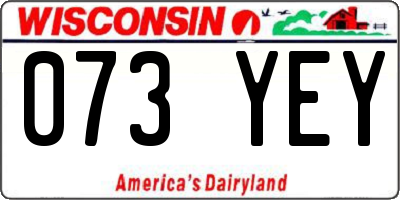 WI license plate 073YEY