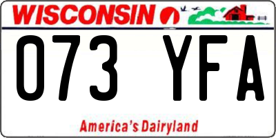 WI license plate 073YFA