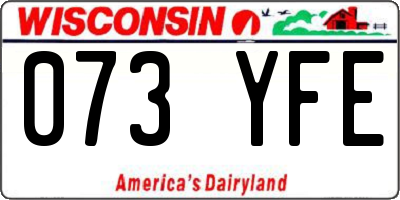 WI license plate 073YFE